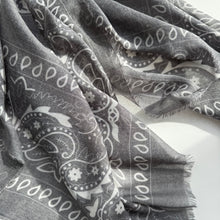 Load image into Gallery viewer, ‘COAL’ BLACK THE MULTIWAY SQUARE BANDANA SCARF
