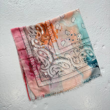 Load image into Gallery viewer, ‘WATER COLOUR’ THE LARGER MULTIWAY SQUARE BANDANA SCARF
