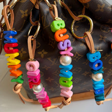 Load image into Gallery viewer, ‘MUM’ CHUNKY LEATHER BEADED BAG CHARM BY BOOM BESPOKE
