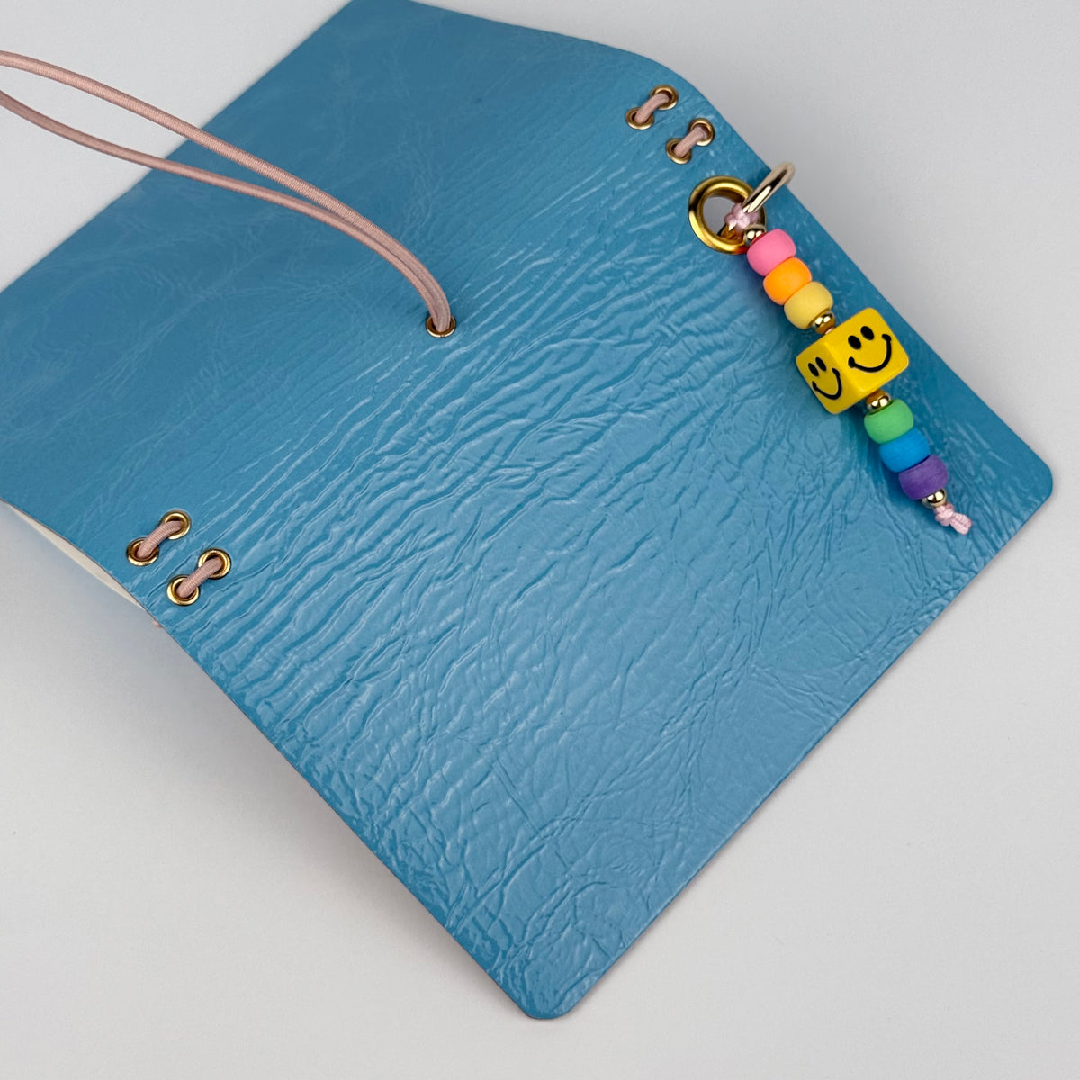 BLUE LEATHER BOOM BINDER POCKET SIZE JOURNAL COVER