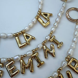 BALLOON LETTER FRESH WATER PEARL BOOM BESPOKE BAG CHARM