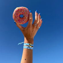 Load image into Gallery viewer, ‘ICE’ BLUE BANDANA WRAP BRACELET BY BOOM BESPOKE
