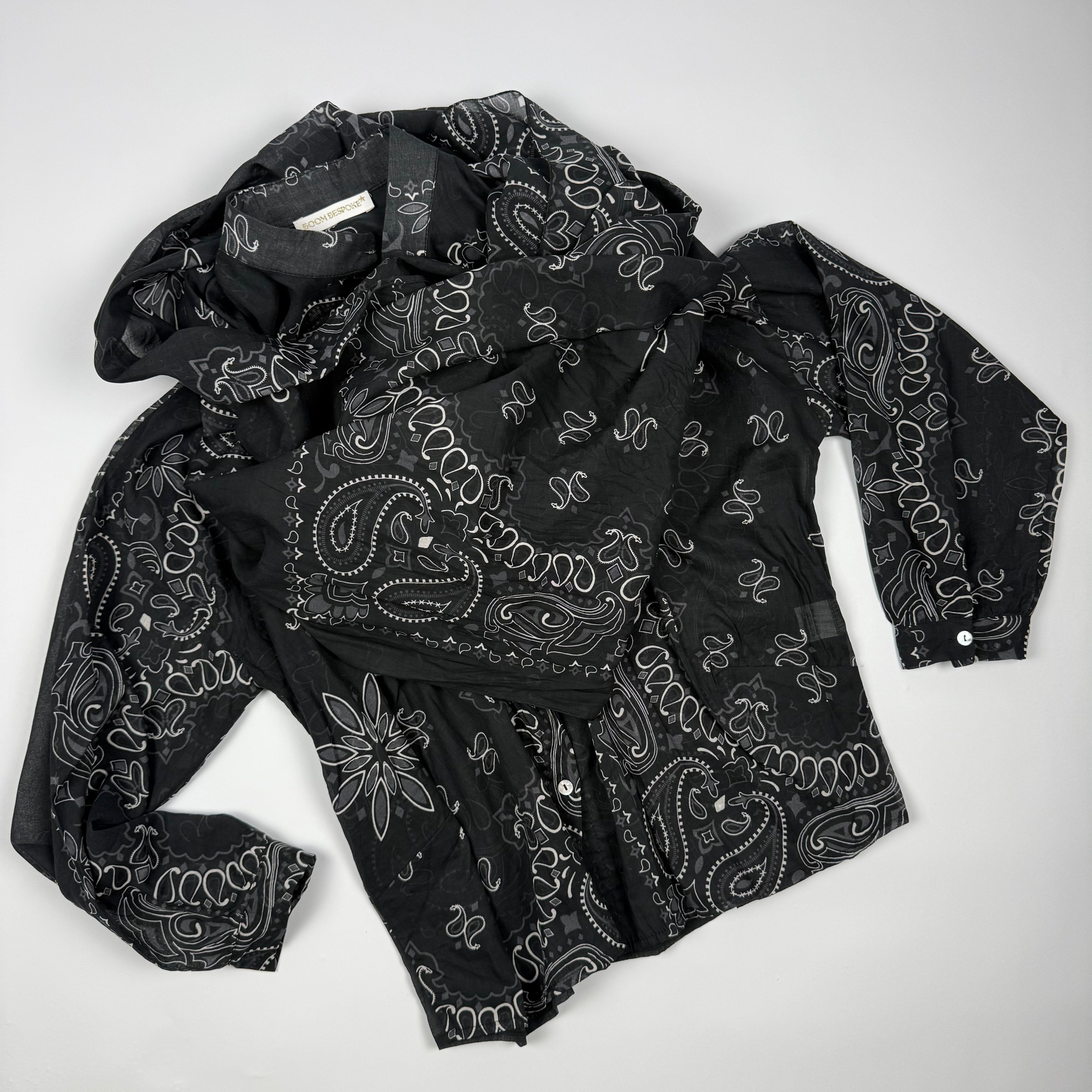'CAFÈ NOIR' BLACK BANDANA MULTIWAY COTTON SET