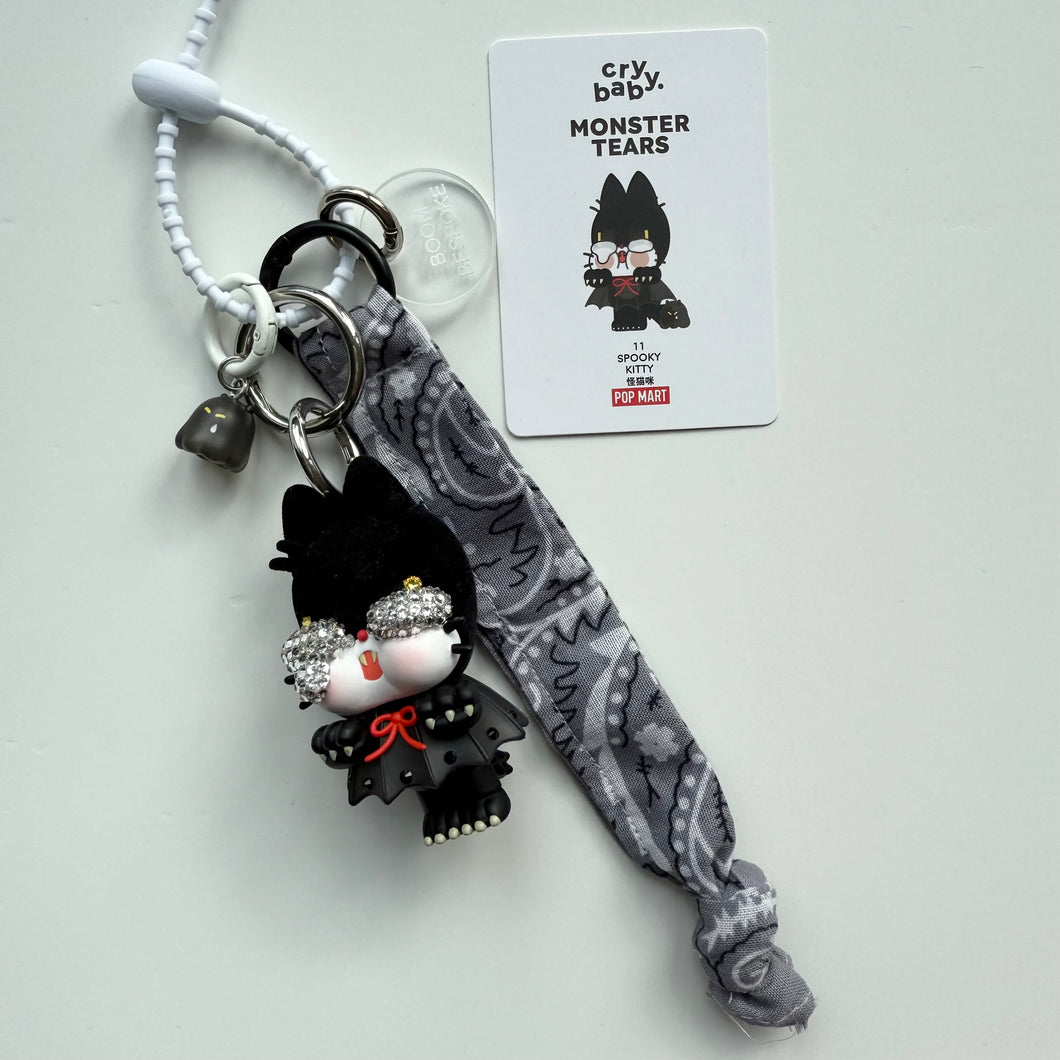 ‘SPOOKY KITTY’ SWAROVSKI CRYSTAL CRYBABY MONSTER TEARS BOOM BESPOKE CRYBABY