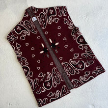 Load image into Gallery viewer, PREORDER ‘WINE’ BANDANA KNIT GILET WITH POCKETS

