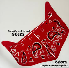 Load image into Gallery viewer, PREORDER ‘MIDNIGHT’ BANDANA KNIT TRIANGLE SCARF
