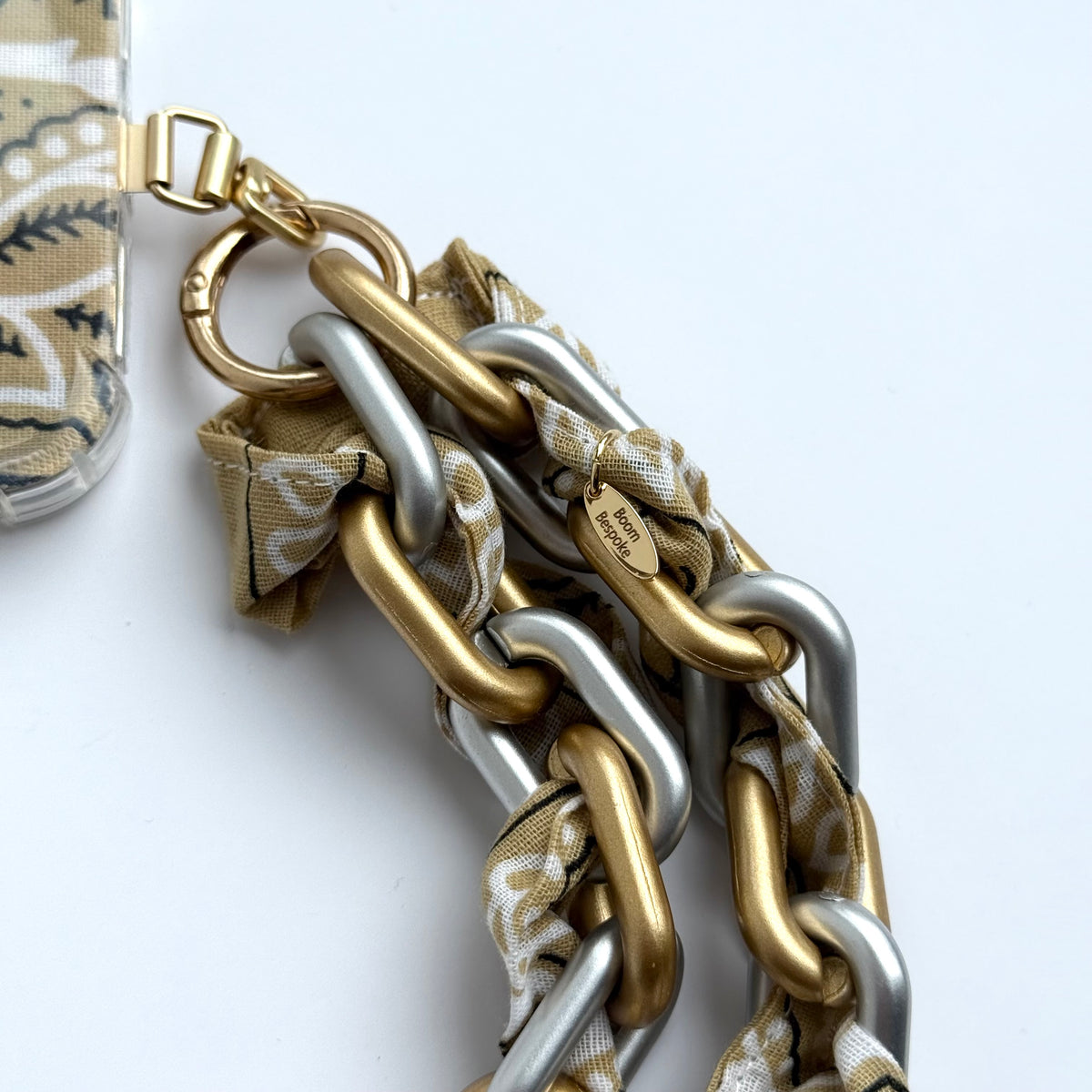 BEIGE BANDANA JELLY PHONE CHAIN