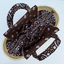 Load image into Gallery viewer, ‘ESPRESSO’ BROWN BANDANA BASKET BAG BY BOOM BESPOKE
