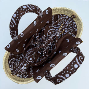 ‘ESPRESSO’ BROWN BANDANA BASKET BAG BY BOOM BESPOKE