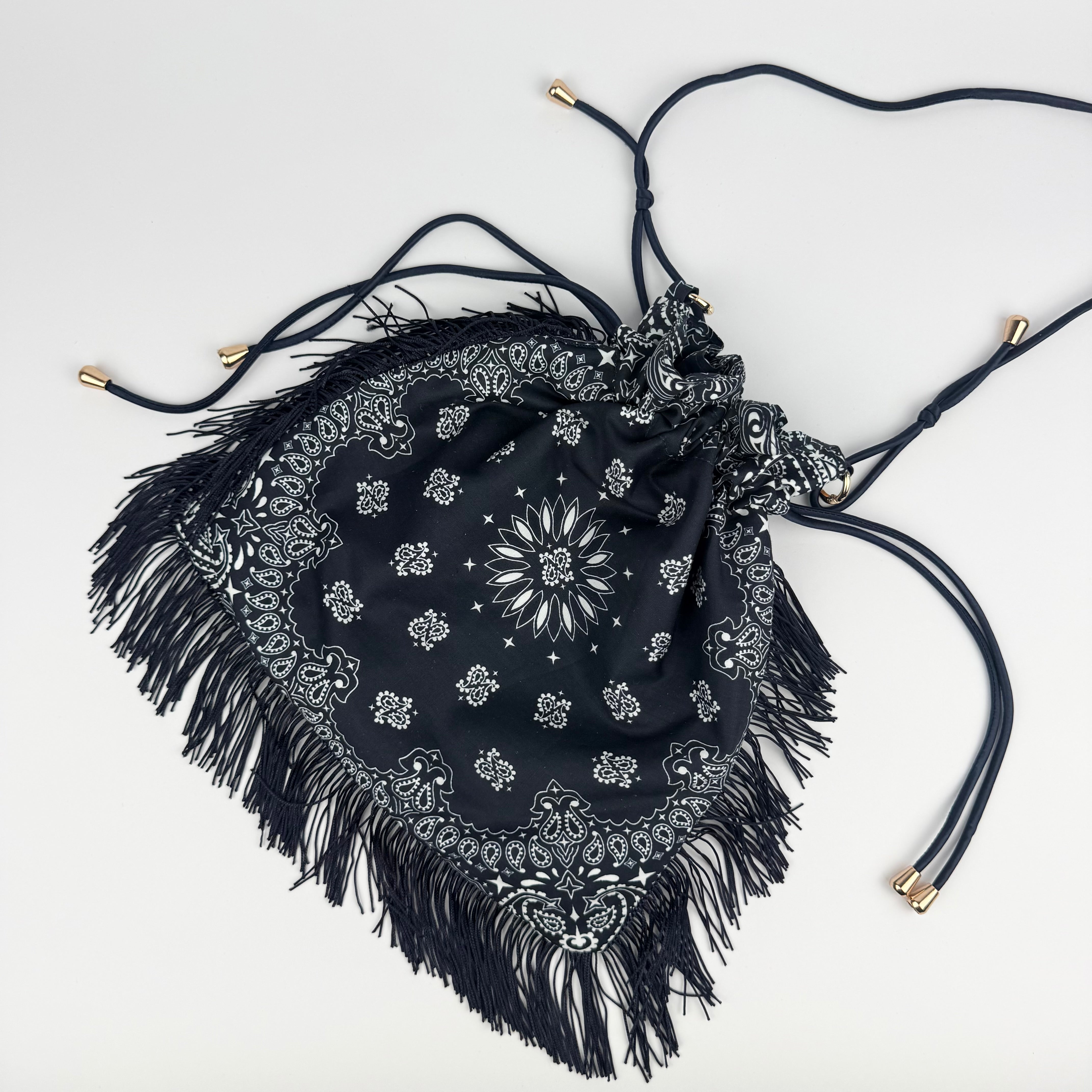 'MAJESTY' NAVY BLUE BANDANA POUCH BAG