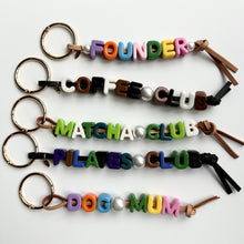 Load image into Gallery viewer, CHUNKY LEATHER BEADED BAG CHARM BY BOOM BESPOKE
