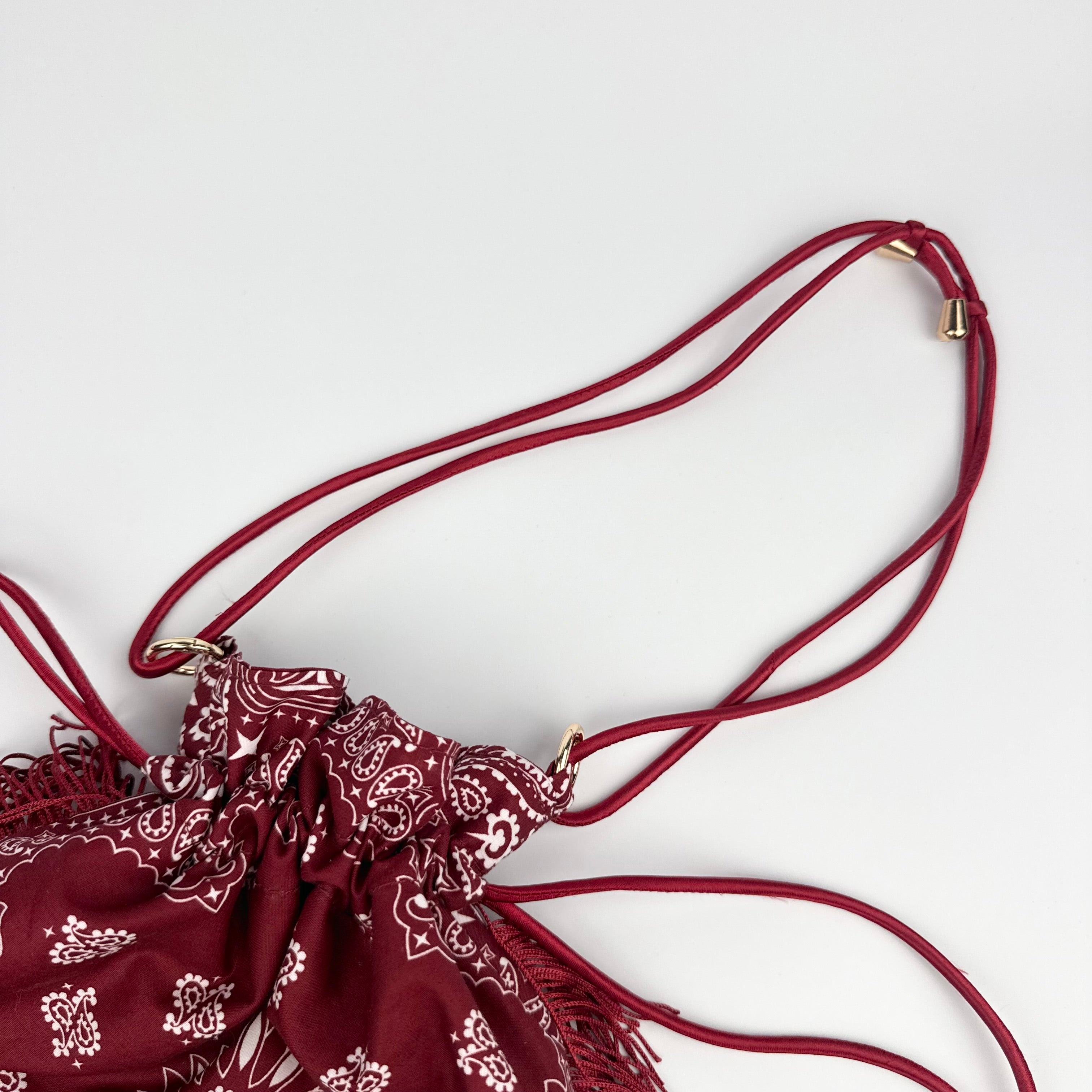 'SOUR CHERRY' BURGUNDY BANDANA POUCH BAG