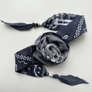 GREY OMBRÉ BANDANA ROSE CHOKER BY BOOM BESPOKE