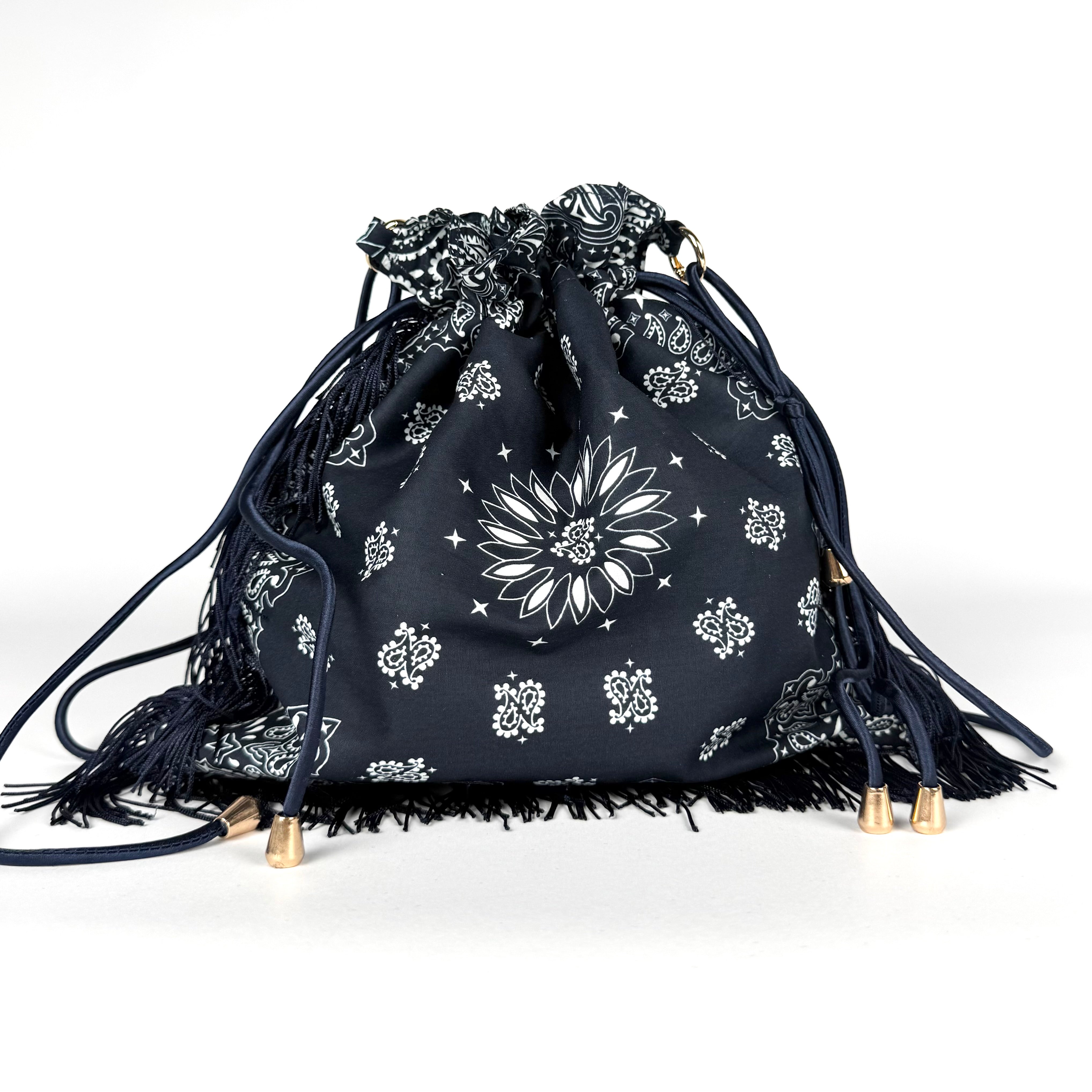 'MAJESTY' NAVY BLUE BANDANA POUCH BAG