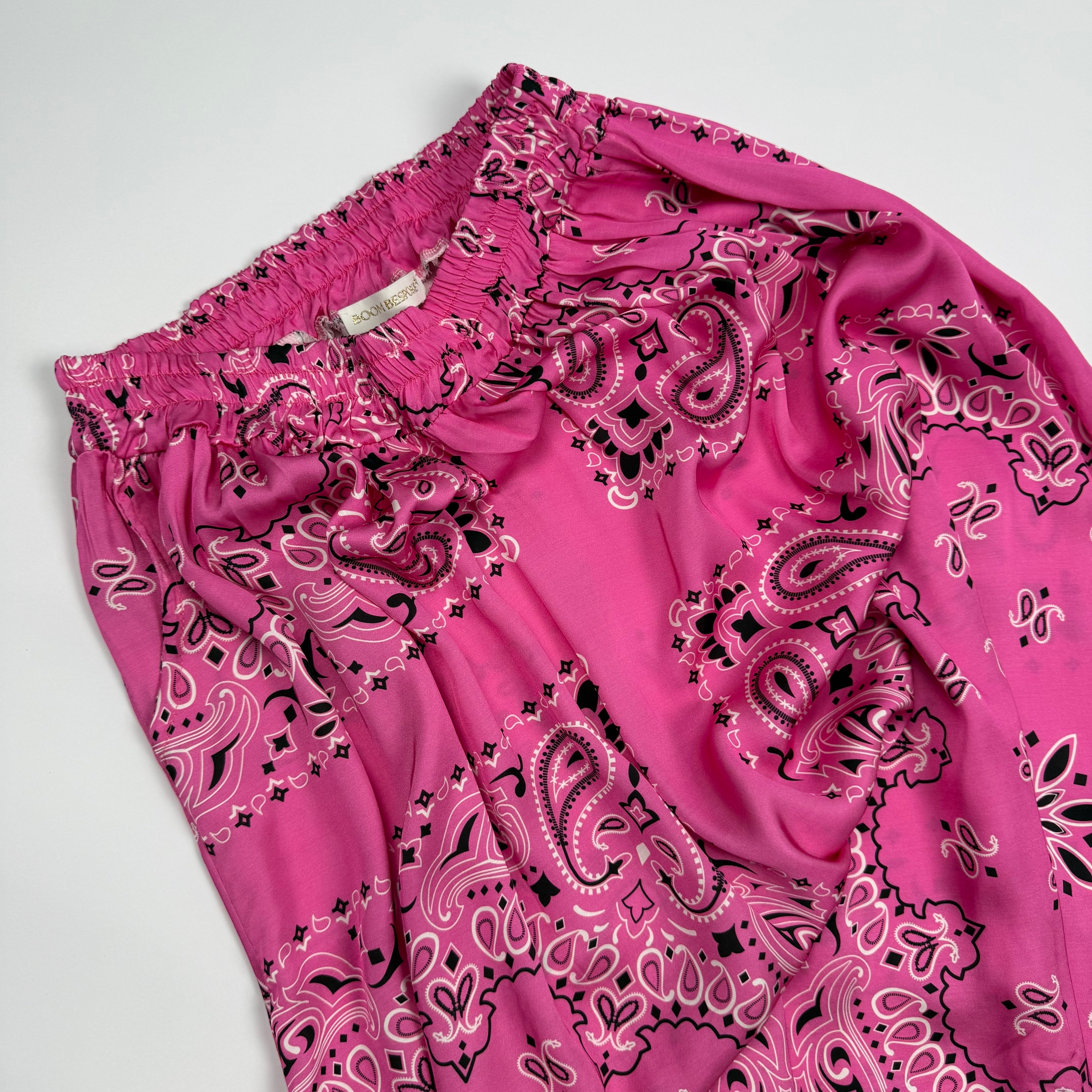 ‘FLAMINGO’ PINK BANDANA SILK SKIRT CO-ORD