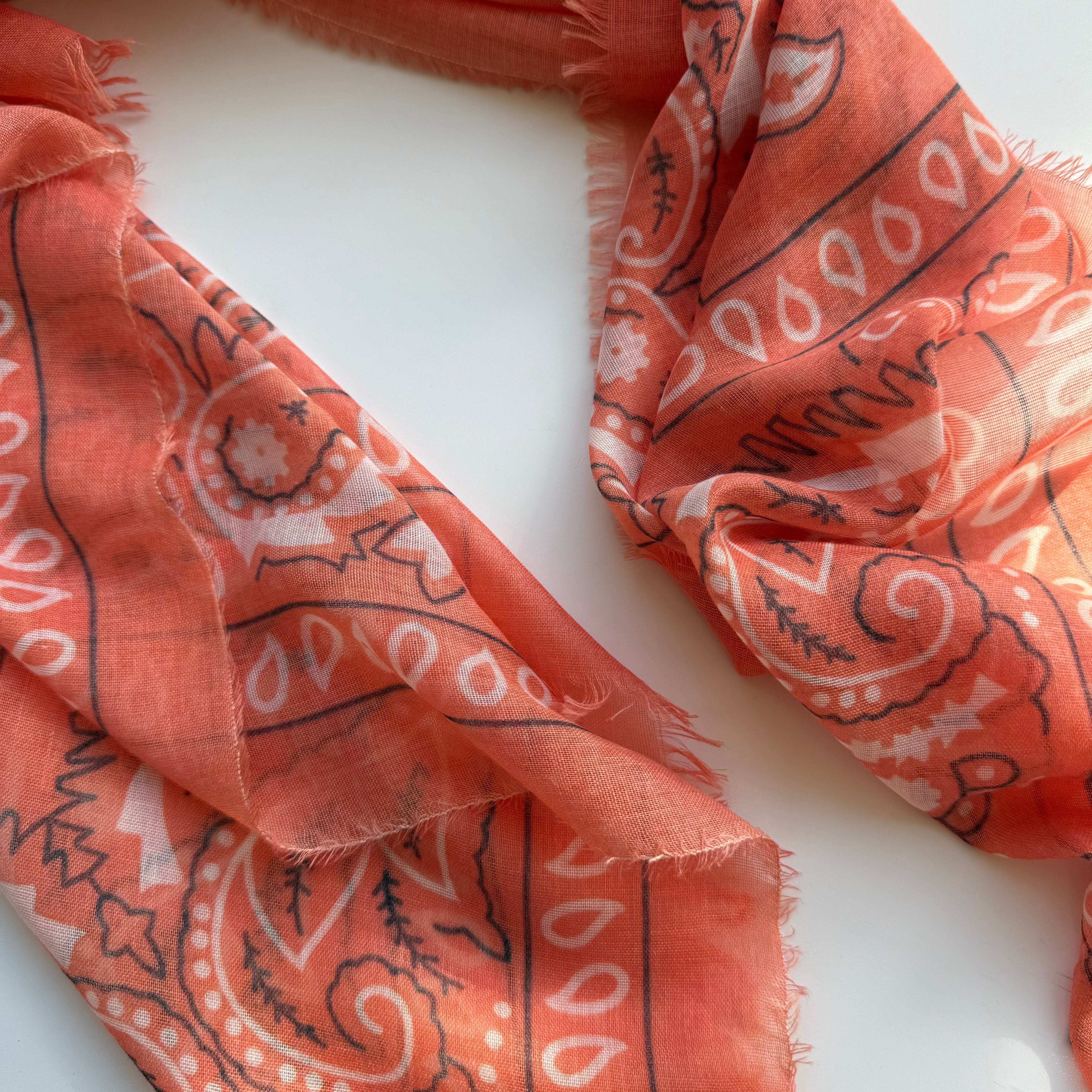 ‘TANGERINE’ ORANGE THE MULTIWAY SQUARE BANDANA SCARF