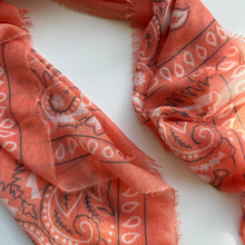 Load image into Gallery viewer, ‘TANGERINE’ ORANGE THE MULTIWAY SQUARE BANDANA SCARF
