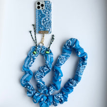 Load image into Gallery viewer, BLUE BANDANA ADJUSTABLE CROSSBODY PHONE STRAP
