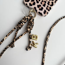 Load image into Gallery viewer, THE LEOPARD BALLOON LETTER INITIAL LONG CROSSBODY PHONE STRAP
