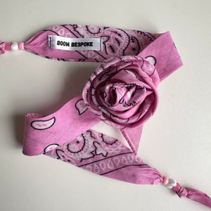 PINK BANDANA ROSE CHOKER BY BOOM BESPOKE