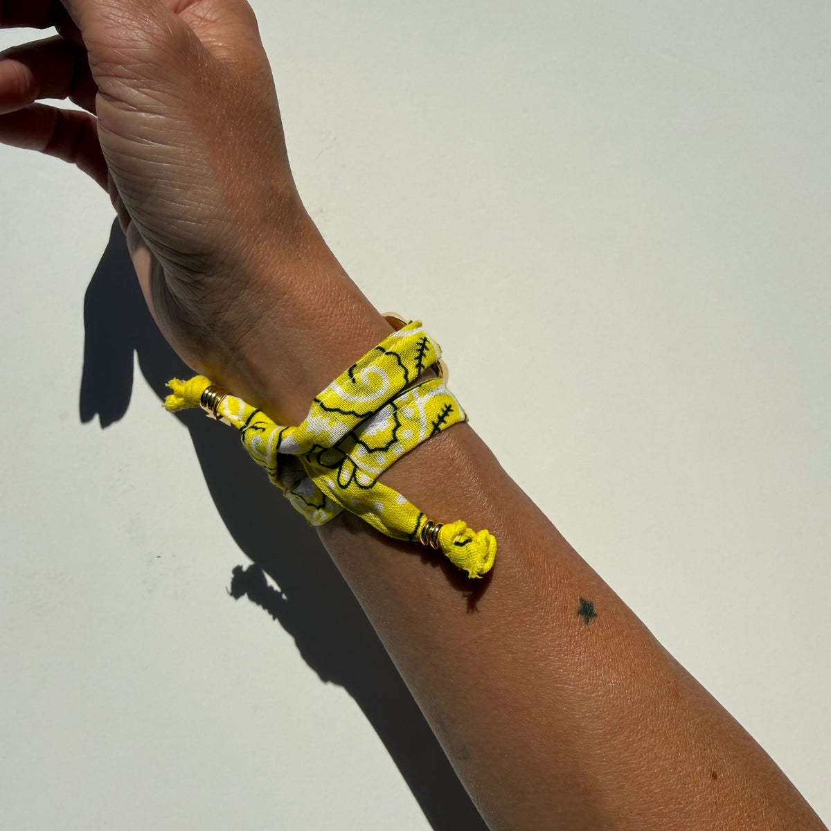 ‘LEMON’ YELLOW BANDANA WRAP BRACELET BY BOOM BESPOKE