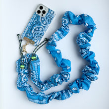 Load image into Gallery viewer, BLUE BANDANA ADJUSTABLE CROSSBODY PHONE STRAP
