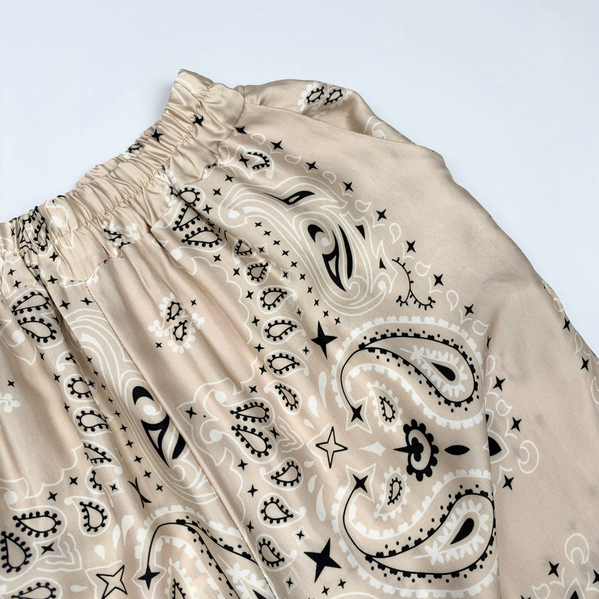 'VANILLA' GREIGE BANDANA SILKY SHIRT & TROUSER SET