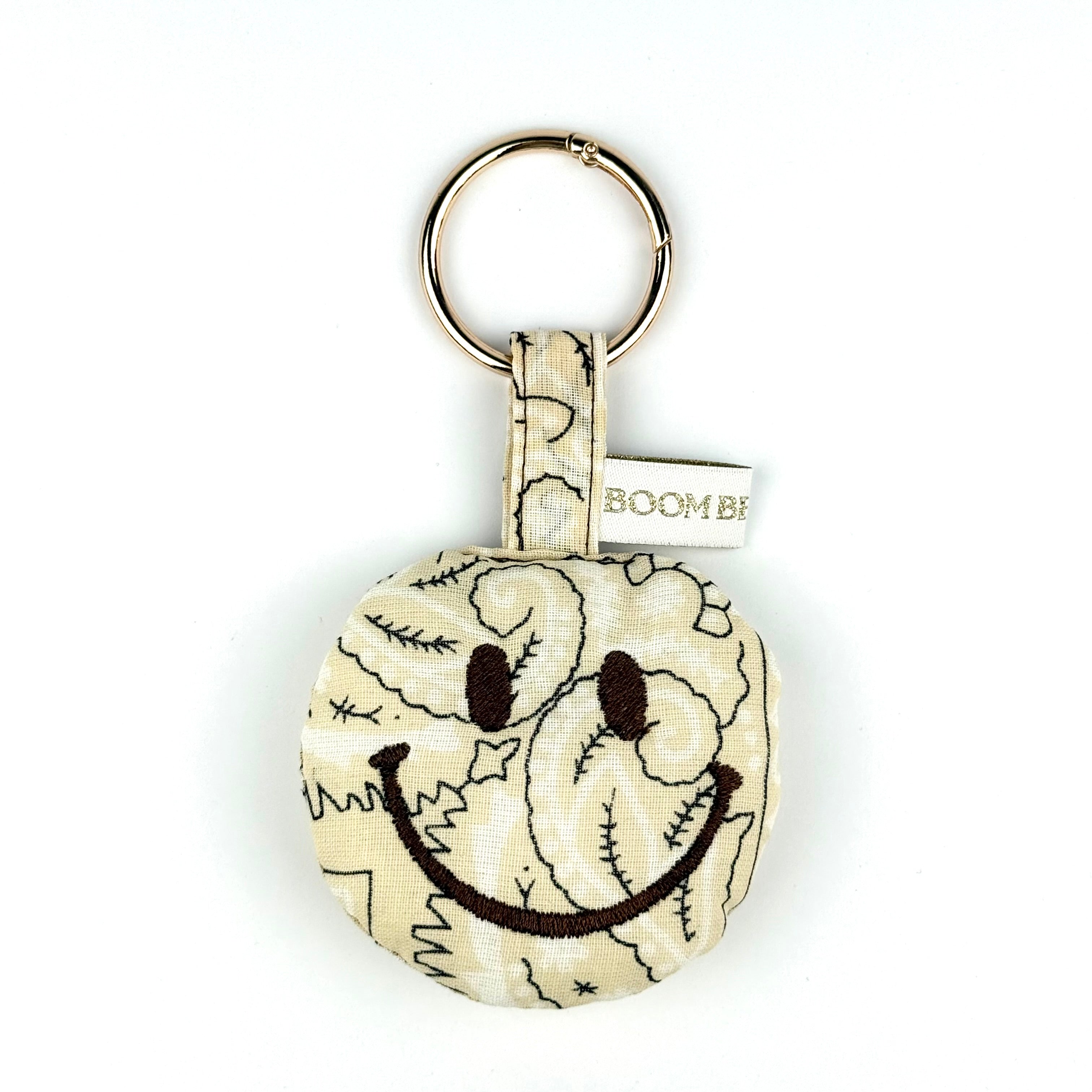 ´MADE YOU SMILE’ CREAM BOOM PUFFY BANDANA SMILEY FACE BAG CHARM