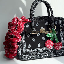 Load image into Gallery viewer, ‘BANDAÑA BONITA’ BANDANA CHERRY BAG CHARM BY BOOM BESPOKE
