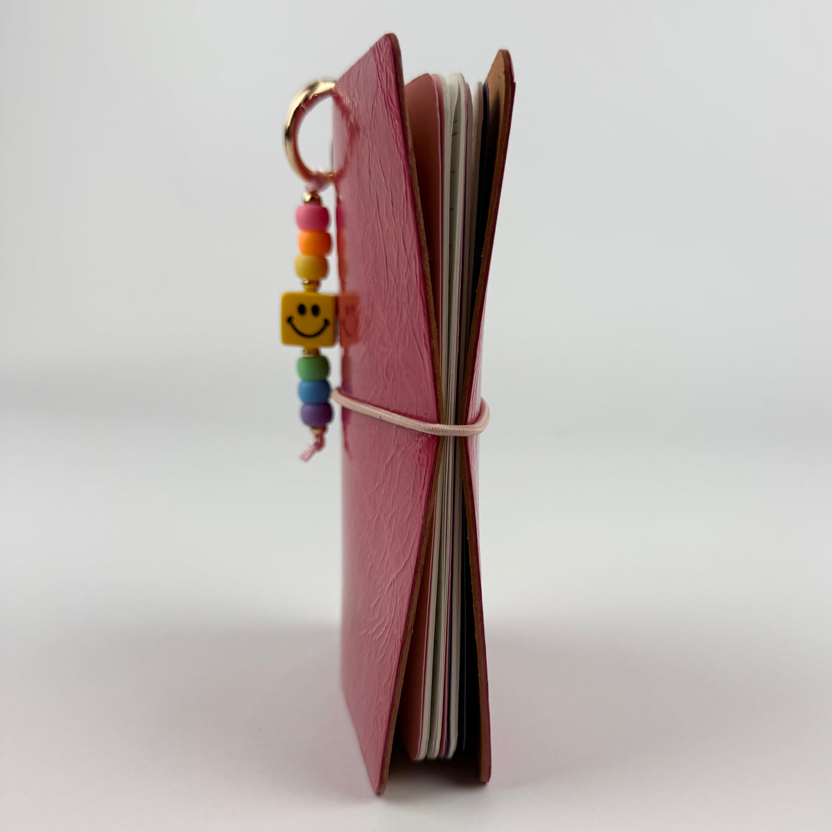 PINK LEATHER BOOM BINDER POCKET SIZE JOURNAL COVER