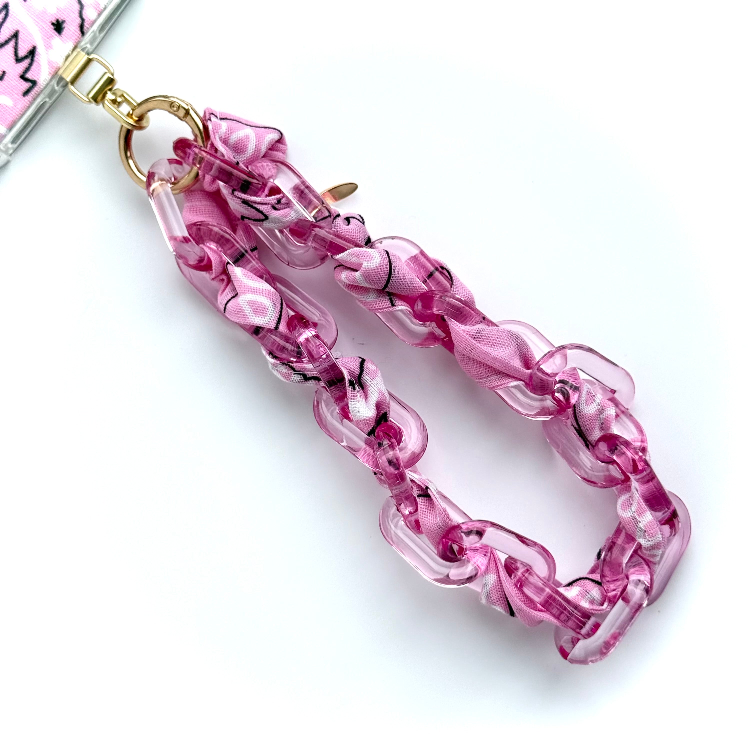 PINK BANDANA JELLY PHONE CHAIN