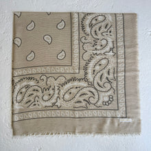 Load image into Gallery viewer, ‘OAT’ CREAM FINE KNIT BANDANA SCARF
