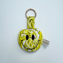 Load image into Gallery viewer, YELLOW PUFFY SMILEY FACE BOOM BANDANA KEYRING/BAG CHARM
