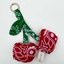 Load image into Gallery viewer, ‘BANDAÑA BONITA’ BANDANA CHERRY BAG CHARM BY BOOM BESPOKE
