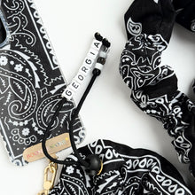 Load image into Gallery viewer, BLACK BANDANA ADJUSTABLE CROSSBODY PHONE STRAP
