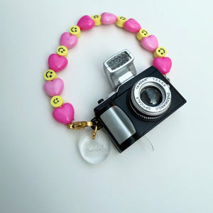 PREORDER - SMILEY HEARTS BOOM LABUBU CROSSBODY BEADED CAMERA