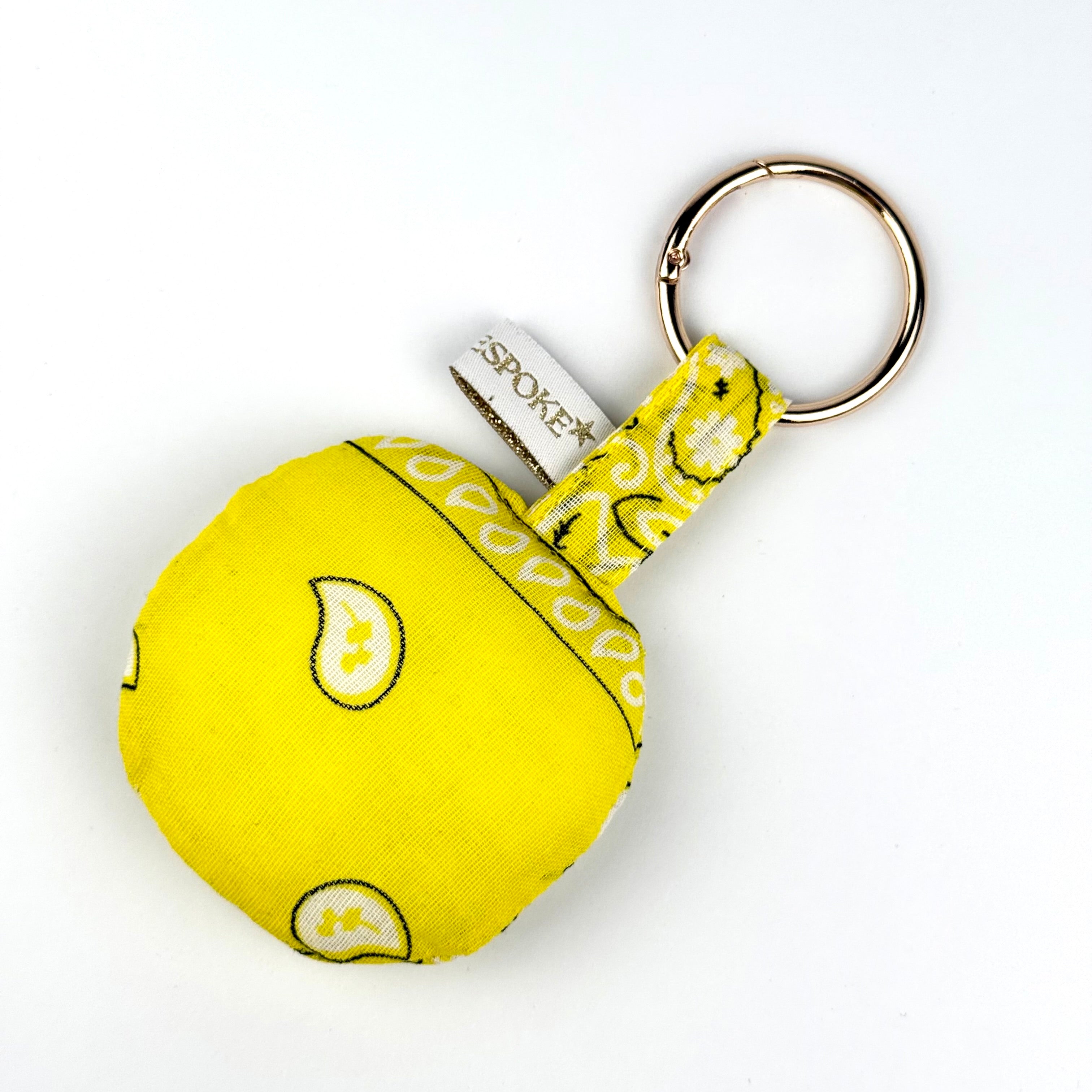 ´MADE YOU SMILE’ YELLOW BOOM PUFFY BANDANA SMILEY FACE BAG CHARM