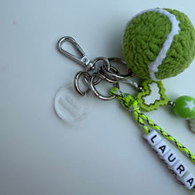 Load image into Gallery viewer, ‘TENNIS’ CROCHET &amp; BEADED BAG CHARM BY BOOM BESPOKE
