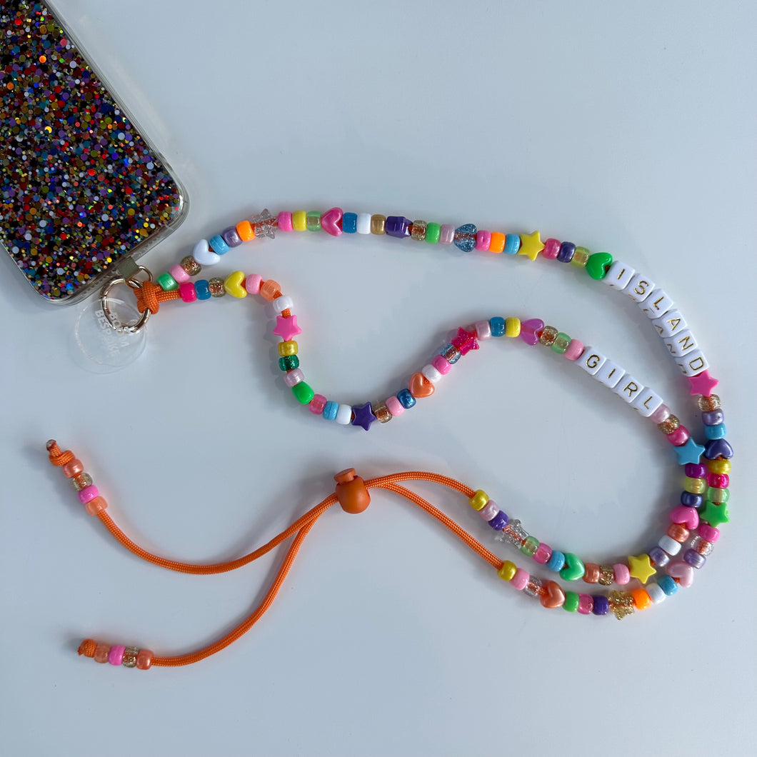 ‘VITAMIN C’ ORANGE ADJUSTABLE CROSSBODY PHONE STRAP