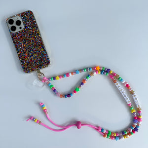 ‘BUBBLEGUM’ PINK ADJUSTABLE CROSSBODY PHONE STRAP