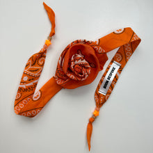 Load image into Gallery viewer, ORANGE BANDANA ROSE CHOKER BY BOOM BESPOKE
