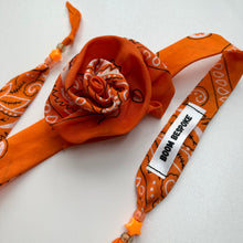 Load image into Gallery viewer, ORANGE BANDANA ROSE CHOKER BY BOOM BESPOKE
