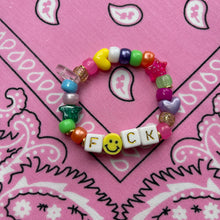 Load image into Gallery viewer, &quot;F*CK&quot; BESPOKE BEADED ELASTIC BRACELET
