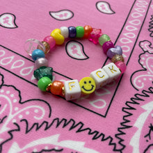 Load image into Gallery viewer, &quot;F*CK&quot; BESPOKE BEADED ELASTIC BRACELET
