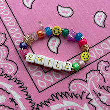 Load image into Gallery viewer, &quot;SMILE&quot; BESPOKE BEADED ELASTIC BRACELET
