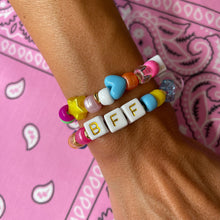 Load image into Gallery viewer, &quot;BFF&quot; BEADED ELASTIC BRACELETS SET OF TWO
