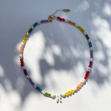 Load image into Gallery viewer, SUNSHINE &amp; RAINBOWS &quot;INITIAL&quot; GEMSTONE &amp; PEARL CHOKER NECKLACE
