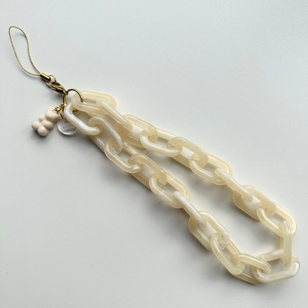 ‘WHITE CHOC’ BOOM BESPOKE PHONE CHAIN CHARM